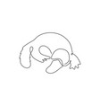 one single line drawing smart unique platypus vector image vector image