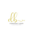 db initial handwriting logo design vector image vector image