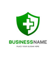 medical shield template logo this graphic vector image vector image