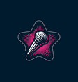 karaoke club design microphone on star vector image vector image