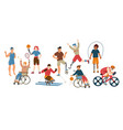 paralympic athletes sport people with disability vector image