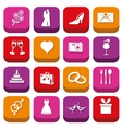 wedding icons vector image vector image