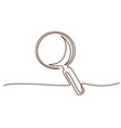 magnifying glass continuous one line drawing vector image