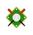 baseball bats and ball on field icon vector image