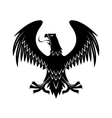 black eagle with extended wings heraldic icon vector image