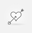 heart with arrow outline icon valentines vector image