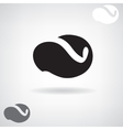 stylized black silhouette of a whale vector image
