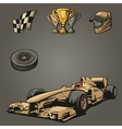 f1 car sport set symbols vector image vector image