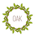 wreath with aleppo oak branch vector image