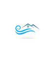 home realty water wave company logo vector image