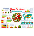 christmas holiday infographic poster vector image vector image