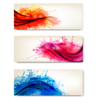 collection of colorful abstract watercolor banners vector image