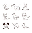 cute animals cartoons icons vector image