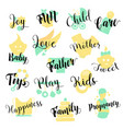 baby shop hand drawn logo set vector image