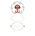 first communion celebration reminder cute girl vector image vector image