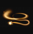 golden shooting star effect light line trail vector image vector image