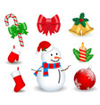 set of realistic decorative christmas isolated vector image vector image