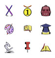 teaching icons set cartoon style vector image vector image