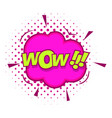 Wow Text Sound Effect Icon Pop Art Style Vector Image