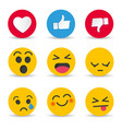 set emoticon social media reactions vector image vector image
