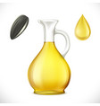 glass jug with sunflower oil isolated on white vector image