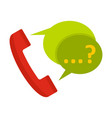 phone with question mark speech bubble icon vector image