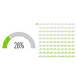 set semicircle percentage diagrams vector image