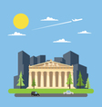 flat design of parthenon greek vector image