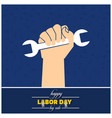 worker hand with wrench symbol vector image vector image