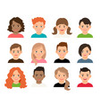 young teenage girls and boys avatars vector image vector image