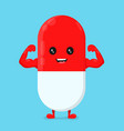 isolated on blue background cute happy vector image vector image
