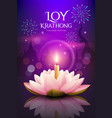 loy krathong festival thailand pink lotus poster vector image