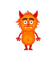 orange cartoon monster on white background vector image vector image