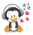 penguin with headphones vector image
