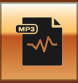 black mp3 file document download button icon vector image