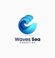 logo waves gradient colorful style vector image vector image