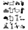 wireless network icons set vector image vector image