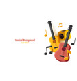 3d composition with classic guitar and notes vector image