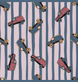 cute suv car seamless pattern kids hand drawn vector image vector image