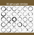 set of 30 grunge circle textures vector image vector image