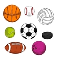 sketched sporting balls and puck symbols vector image