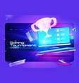 gaming tournament cartoon landing online sport vector image
