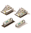 isometric low poly subway station cutaway vector image