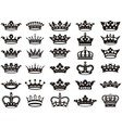 silhouettes crowns set bw vector image