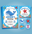 underwater sea nautical theme birthday invitation vector image vector image