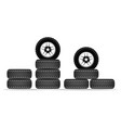 wheels and tires are black for a logo or emblem vector image
