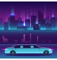limousine in front of night city urban vector image