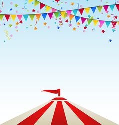Circus striped tent with flags Royalty Free Vector Image