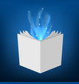 3d white book with magic flow from vector image