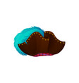 cartoon tricorn cocked hat caribbean captain cap vector image vector image